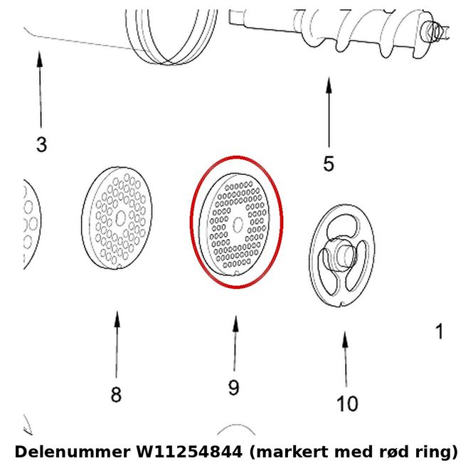 Hovedbilde KitchenAid W11254844 – Hullskive fin 5KSMMGA