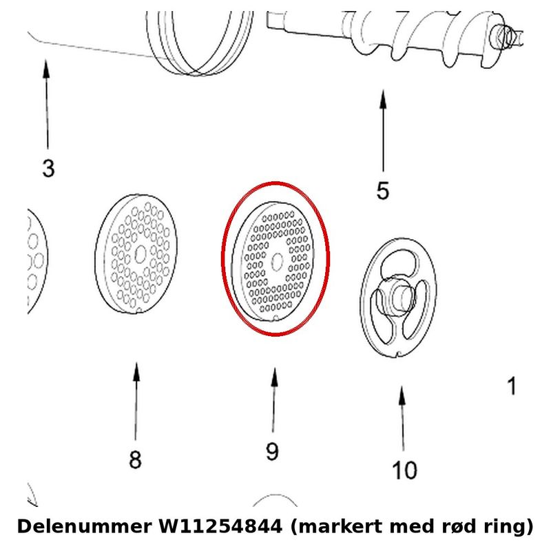 KitchenAid W11254844 – Hullskive fin 5KSMMGA