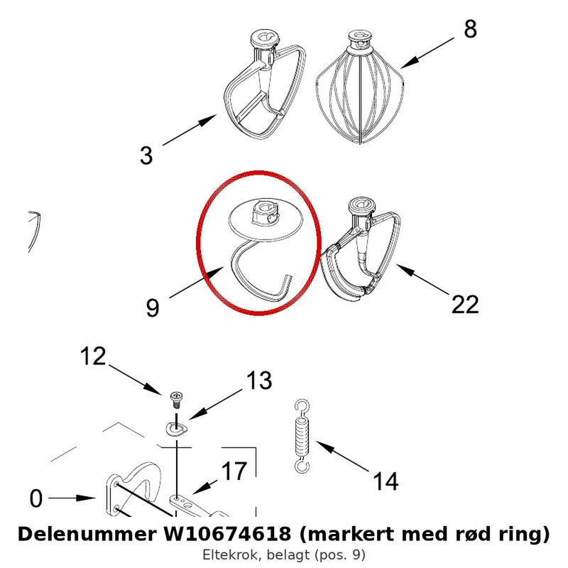 KitchenAid W10674618 – Eltekrok belagt 4,8 L